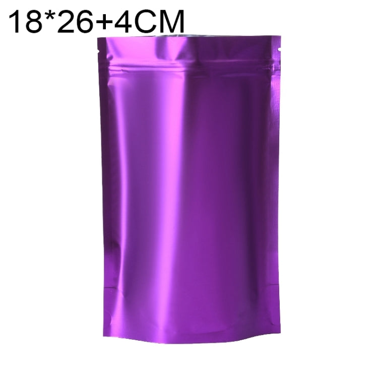 100 PCS/Set Matte Aluminum Foil Snack Stand-up Pouch, Size:18x26+4cm(Purple)