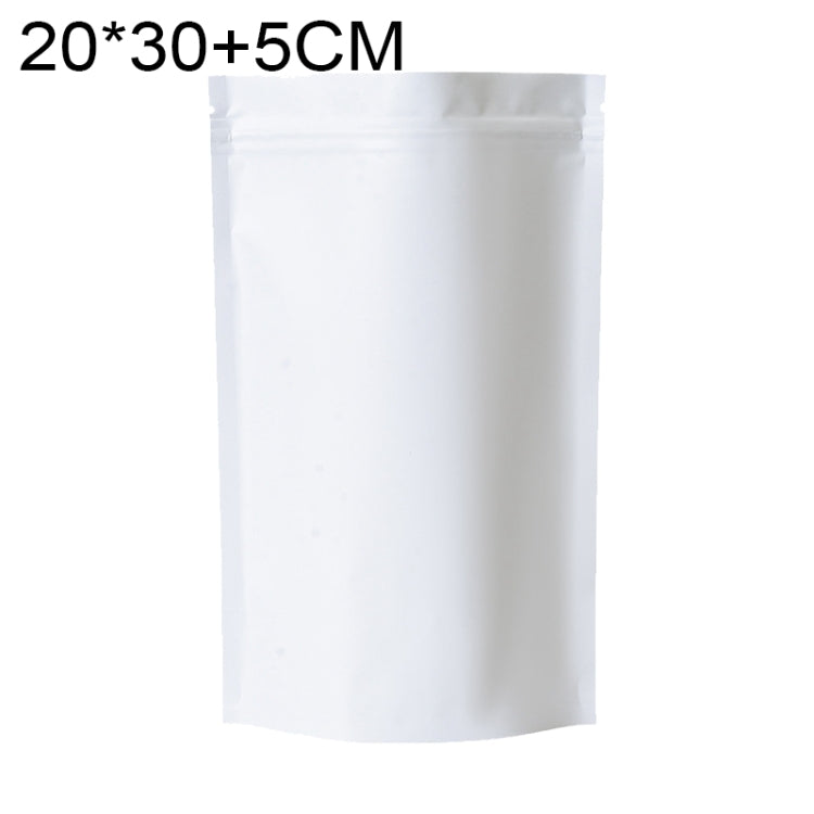 100 PCS/Set Matte Aluminum Foil Snack Stand-up Pouch, Size:20x30+5cm(White)