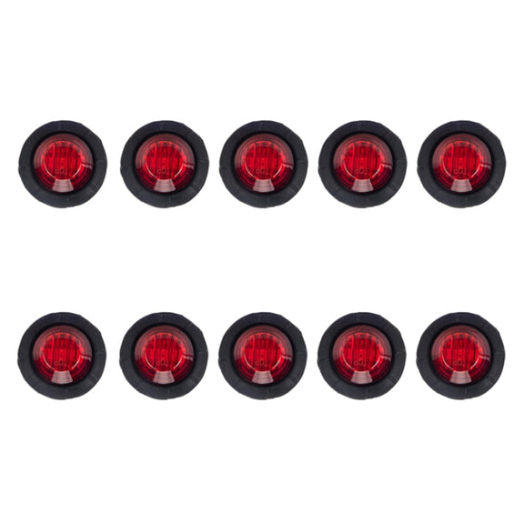 A5010 Red Light 10 in 1 Truck Trailer LED Round Side Marker Lamp