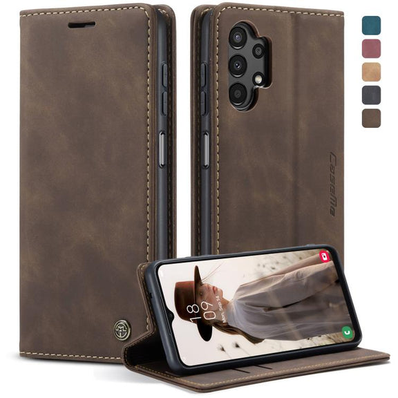 For Samsung Galaxy A13 4G/A13 5G/A04S/A04/M13 5G CaseMe 013 Multifunctional Horizontal Flip Leather Phone Case(Coffee)