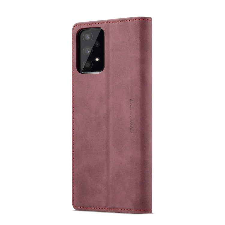 For Samsung Galaxy A33 5G CaseMe 013 Multifunctional Horizontal Flip Leather Phone Case(Wine Red)