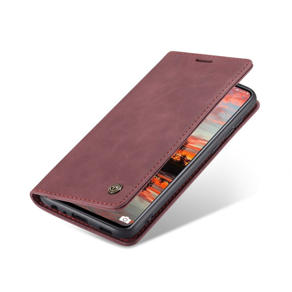 For Samsung Galaxy A33 5G CaseMe 013 Multifunctional Horizontal Flip Leather Phone Case(Wine Red)