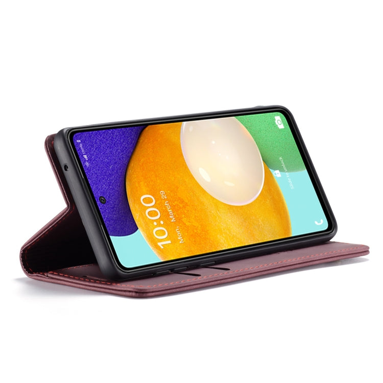 For Samsung Galaxy A53 5G CaseMe 013 Multifunctional Horizontal Flip Leather Phone Case(Wine Red)