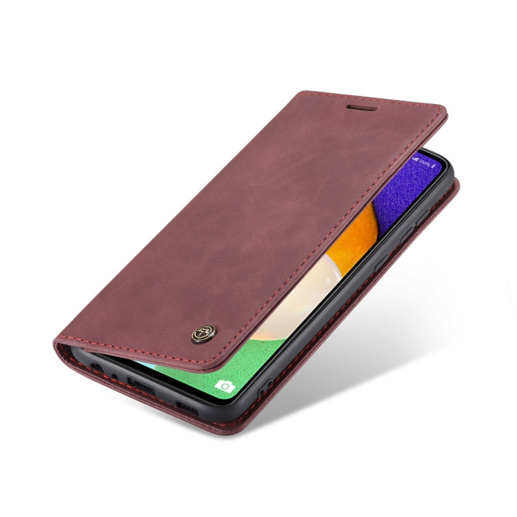 For Samsung Galaxy A53 5G CaseMe 013 Multifunctional Horizontal Flip Leather Phone Case(Wine Red)