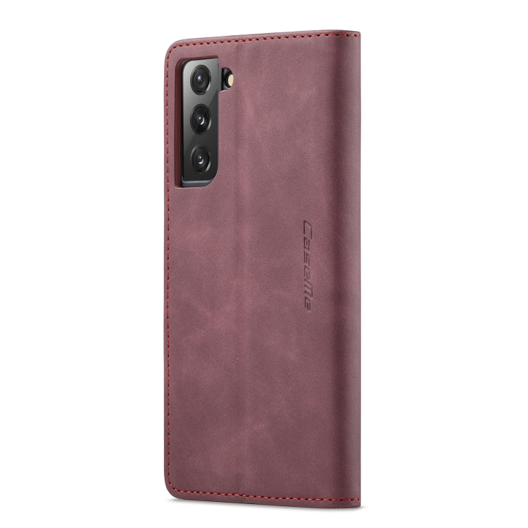 For Samsung Galaxy S22+ CaseMe 013 Multifunctional Horizontal Flip Leather Phone Case(Wine Red)