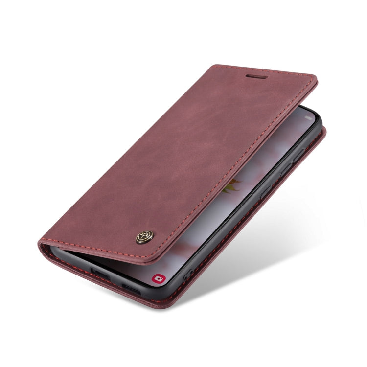 For Samsung Galaxy S22+ CaseMe 013 Multifunctional Horizontal Flip Leather Phone Case(Wine Red)