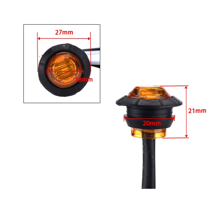 A5015 15 in 1 Red + Amber + White Light Truck Trailer LED Round Side Marker Lamp