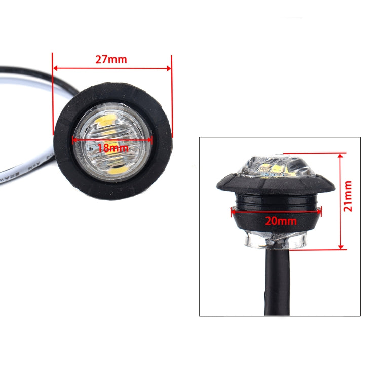A5015 15 in 1 Red + Amber + White Light Truck Trailer LED Round Side Marker Lamp