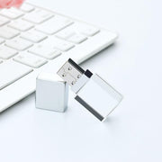 Crystal Flash Light Emitting USB 2.0 Flash Drive Car Music USB Flash Drive, Capacity:16GB(White)