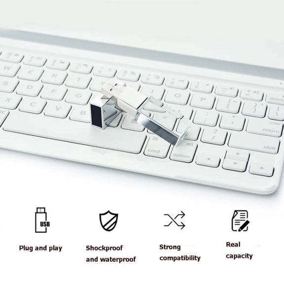 Crystal Flash Light Emitting USB 2.0 Flash Drive Car Music USB Flash Drive, Capacity:64GB(White)