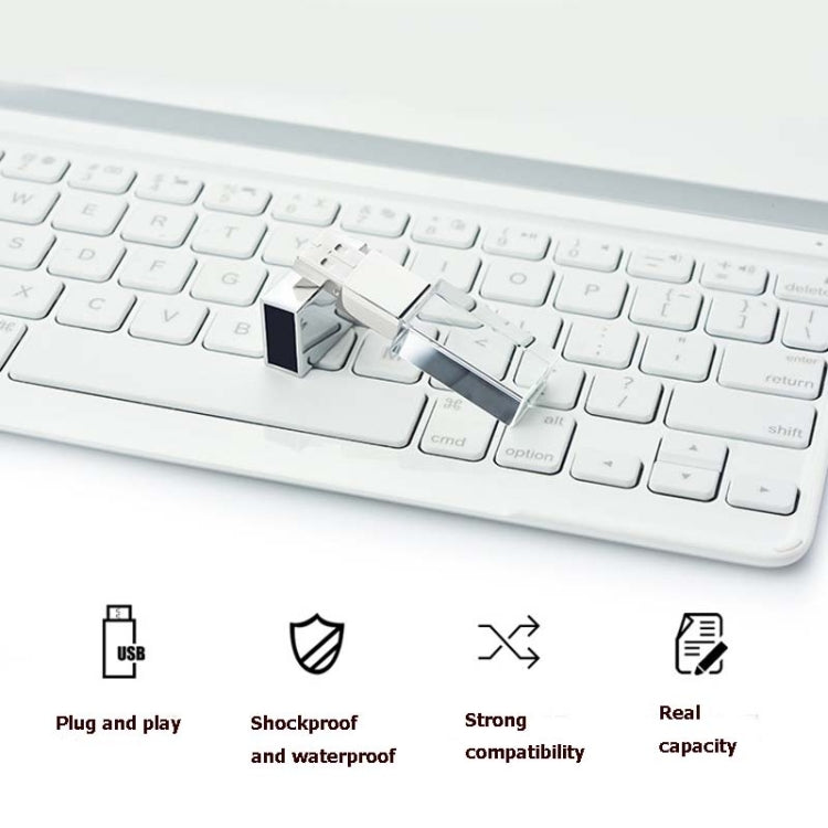 Crystal Flash Light Emitting USB 2.0 Flash Drive Car Music USB Flash Drive, Capacity:64GB(White)