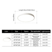 Macaron LED Round Ceiling Lamp, White Light, Size:30cm(Black)
