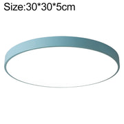 Macaron LED Round Ceiling Lamp, 3-Colors Light, Size:30cm(Blue)