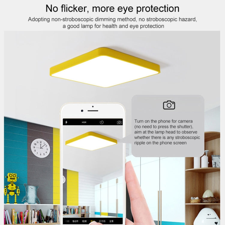 Macaron LED Square Ceiling Lamp, White Light, Size:30cm(Pink)