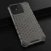 For OPPO Realme Narzo 50A Honeycomb PC + TPU Phone Case(Black)