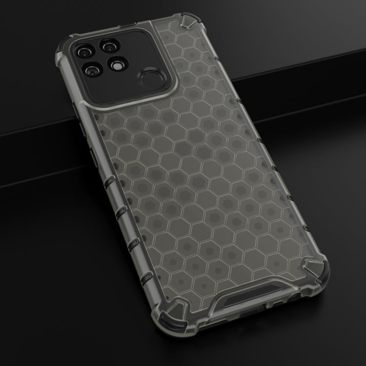 For OPPO Realme Narzo 50A Honeycomb PC + TPU Phone Case(Black)