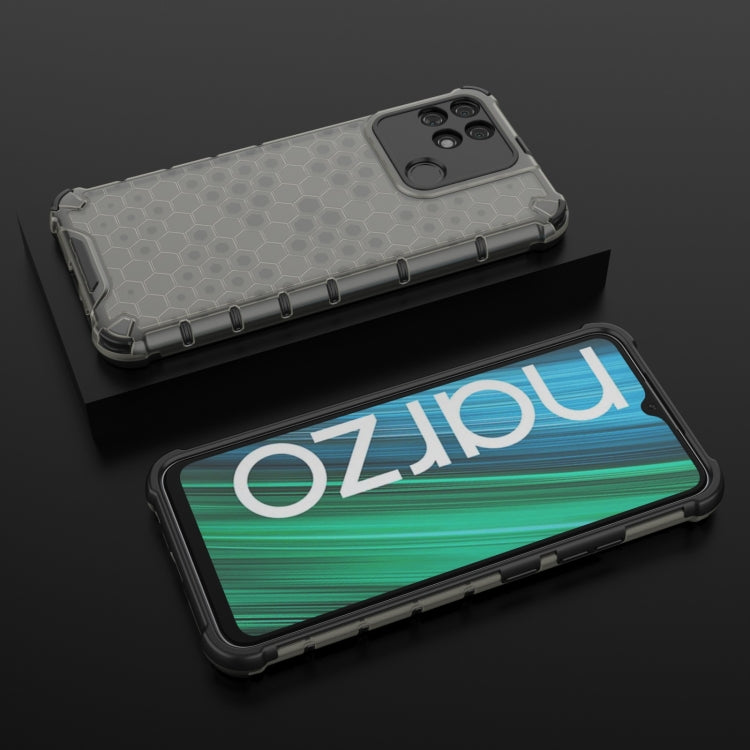 For OPPO Realme Narzo 50A Honeycomb PC + TPU Phone Case(Black)