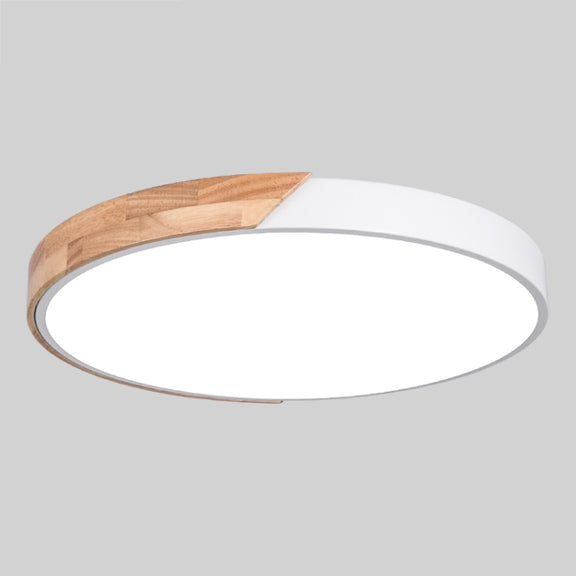 Wood Macaron LED Round Ceiling Lamp, White Light, Size:60cm(White)