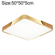 Wood Macaron LED Square Ceiling Lamp, White Light, Size:50cm(Gold)