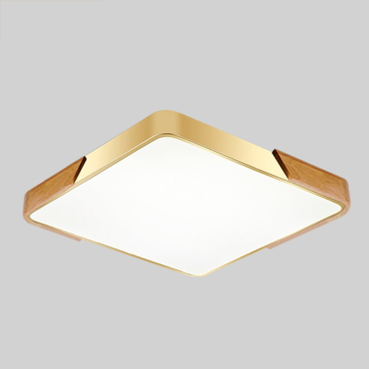 Wood Macaron LED Square Ceiling Lamp, White Light, Size:50cm(Gold)