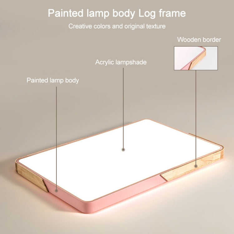 Wood Macaron LED Square Ceiling Lamp, White Light, Size:50cm(Gold)