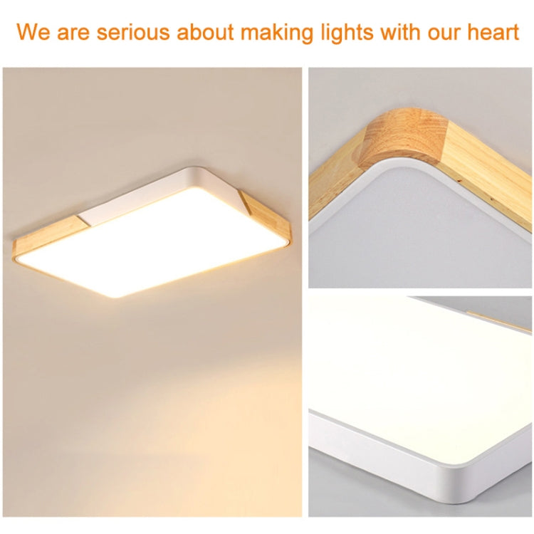 Wood Macaron LED Square Ceiling Lamp, White Light, Size:50cm(Gold)