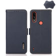 For Motorola Moto E7 Power KHAZNEH Side-Magnetic Litchi Genuine Leather RFID Case(Blue) - Motorola Cases by PMC TechLife | Online Shopping South Africa | PMC TechLife | Buy Now Pay Later Mobicred