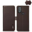 For Motorola Moto G Power 2022 KHAZNEH Side-Magnetic Litchi Genuine Leather RFID Case(Brown) - Motorola Cases by PMC TechLife | Online Shopping South Africa | PMC TechLife | Buy Now Pay Later Mobicred