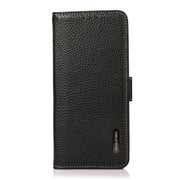 For Google Pixel 6 Pro KHAZNEH Side-Magnetic Litchi Genuine Leather RFID Case(Black)