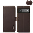 For Google Pixel 6 Pro KHAZNEH Side-Magnetic Litchi Genuine Leather RFID Case(Brown) - Google Cases by PMC TechLife | Online Shopping South Africa | PMC TechLife | Buy Now Pay Later Mobicred