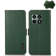 For OnePlus 10 Pro 5G KHAZNEH Side-Magnetic Litchi Genuine Leather RFID Phone Case(Green) - OnePlus Cases by PMC TechLife | Online Shopping South Africa | PMC TechLife | Buy Now Pay Later Mobicred