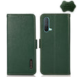 For OnePlus Nord CE 5G KHAZNEH Side-Magnetic Litchi Genuine Leather RFID Phone Case(Green) - OnePlus Cases by PMC TechLife | Online Shopping South Africa | PMC TechLife | Buy Now Pay Later Mobicred