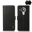For Nokia 7.3 KHAZNEH Side-Magnetic Litchi Genuine Leather RFID Phone Case(Black) - Nokia Cases by PMC TechLife | Online Shopping South Africa | PMC TechLife | Buy Now Pay Later Mobicred