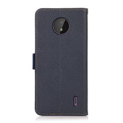 For Nokia C10 / C20 KHAZNEH Side-Magnetic Litchi Genuine Leather RFID Phone Case(Blue)