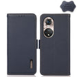For Honor 50 Pro KHAZNEH Side-Magnetic Litchi Genuine Leather RFID Phone Case(Blue) - Honor Cases by PMC TechLife | Online Shopping South Africa | PMC TechLife | Buy Now Pay Later Mobicred
