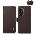 For Honor 50 SE KHAZNEH Side-Magnetic Litchi Genuine Leather RFID Phone Case(Brown) - Honor Cases by PMC TechLife | Online Shopping South Africa | PMC TechLife | Buy Now Pay Later Mobicred