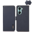 For Honor 60 KHAZNEH Side-Magnetic Litchi Genuine Leather RFID Phone Case(Blue) - Honor Cases by PMC TechLife | Online Shopping South Africa | PMC TechLife | Buy Now Pay Later Mobicred