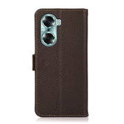 For Honor 60 KHAZNEH Side-Magnetic Litchi Genuine Leather RFID Phone Case(Brown)