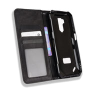 For Ulefone Armor X9 Magnetic Buckle Retro Texture Leather Case(Black)