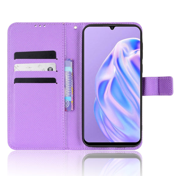 For Ulefone Note 6/ Note 6P Diamond Texture Leather Phone Case(Purple)