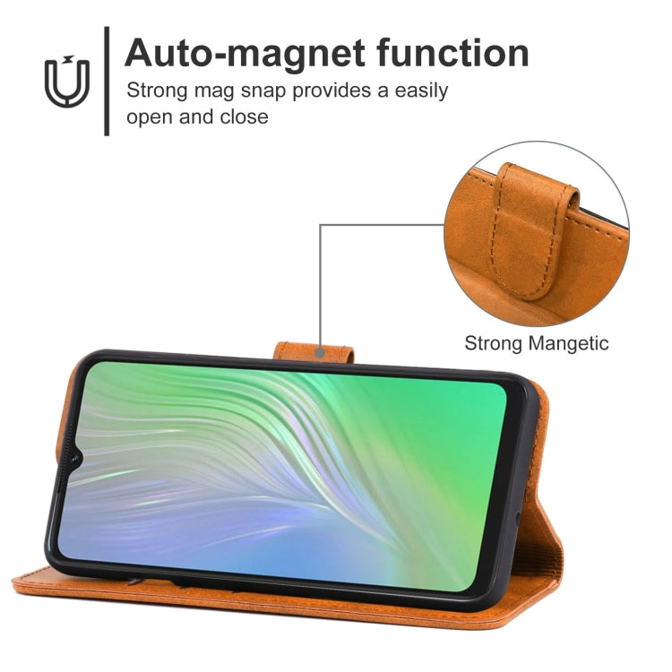 Leather Phone Case For Blackview A55(Brown)