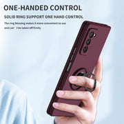 For Samsung Galaxy Z Fold2 5G Armor Ring Holder Phone Case(Wine Red)