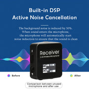 AY123 2.4G Wireless Lavalier Microphone with Digital Display(Black)