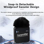 AY123 2.4G Wireless Lavalier Microphone with Digital Display(Black)