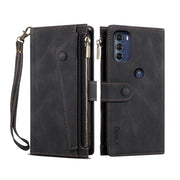 For Motorola Edge S30 Retro Frosted Leather Phone Case(Black)