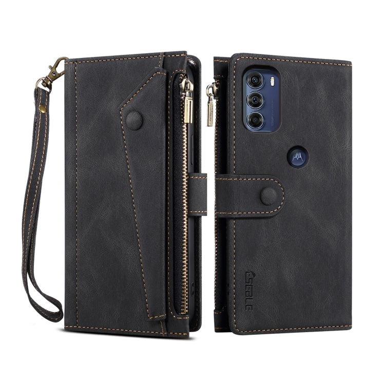 For Motorola Edge S30 Retro Frosted Leather Phone Case(Black)