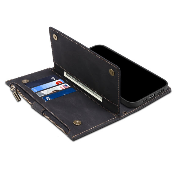 For Motorola Edge X30 Retro Frosted Leather Phone Case(Black)