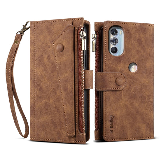 For Motorola Edge X30 Retro Frosted Leather Phone Case(Brown)