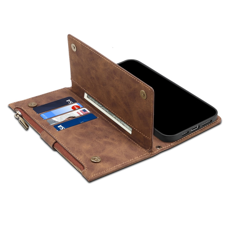 For Motorola Edge X30 Retro Frosted Leather Phone Case(Brown)