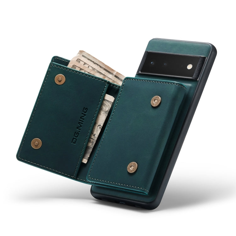 For Google Pixel 6 Pro DG.MING M1 Series 3-Fold Multi Card Wallet Back Cover Leather Phone Case(Green)